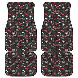 Fishing Theme Pattern Print Front and Back Car Floor Mats