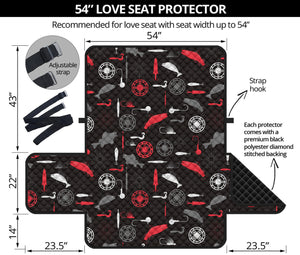 Fishing Theme Pattern Print Loveseat Protector