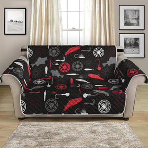 Fishing Theme Pattern Print Loveseat Protector