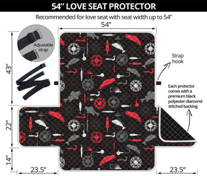 Fishing Theme Pattern Print Loveseat Protector