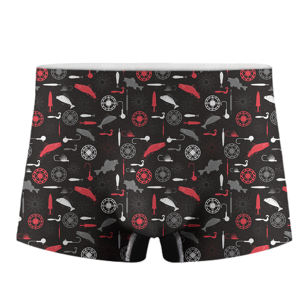 Fishing Theme Pattern Print Men's Boxer Briefs