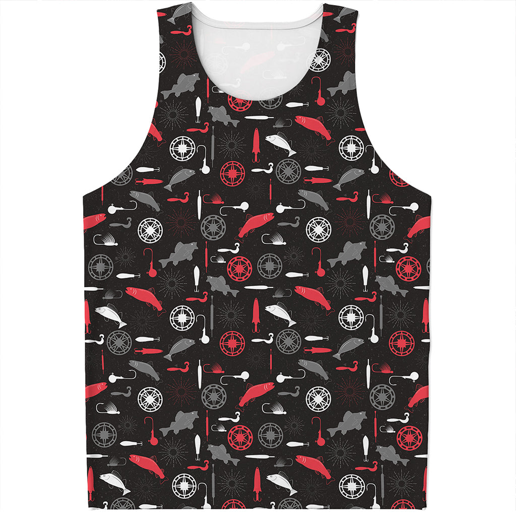 Fishing Theme Pattern Print Men's Tank Top