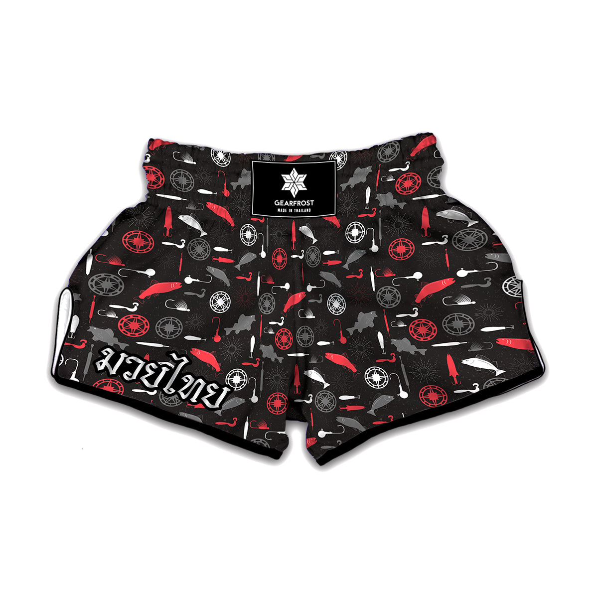 Fishing Theme Pattern Print Muay Thai Boxing Shorts