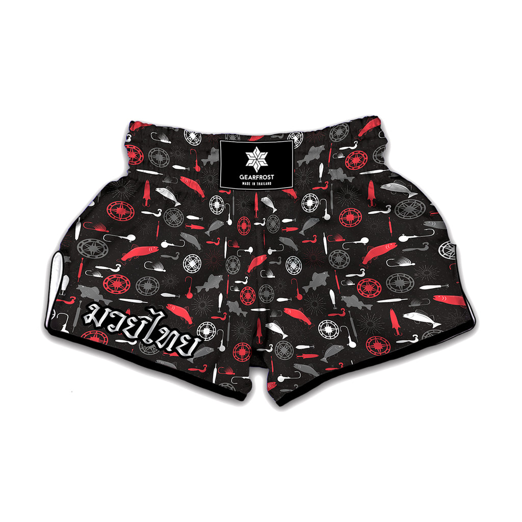 Fishing Theme Pattern Print Muay Thai Boxing Shorts