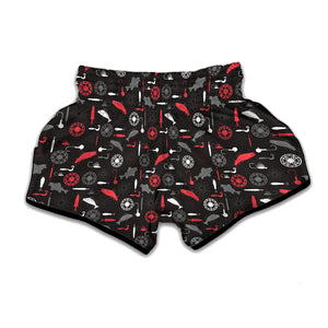 Fishing Theme Pattern Print Muay Thai Boxing Shorts