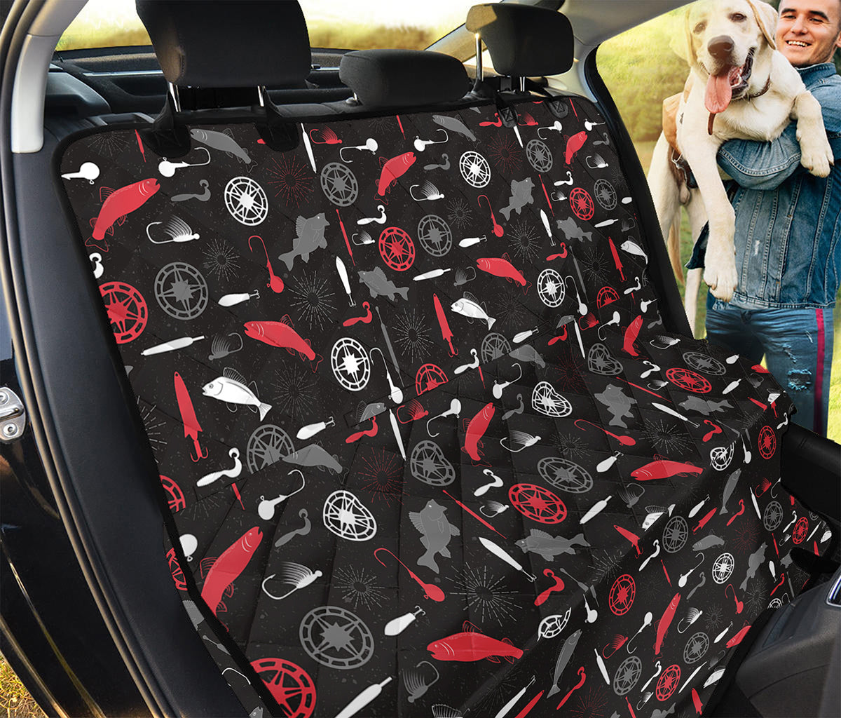 Fishing Theme Pattern Print Pet Car Back Seat Cover