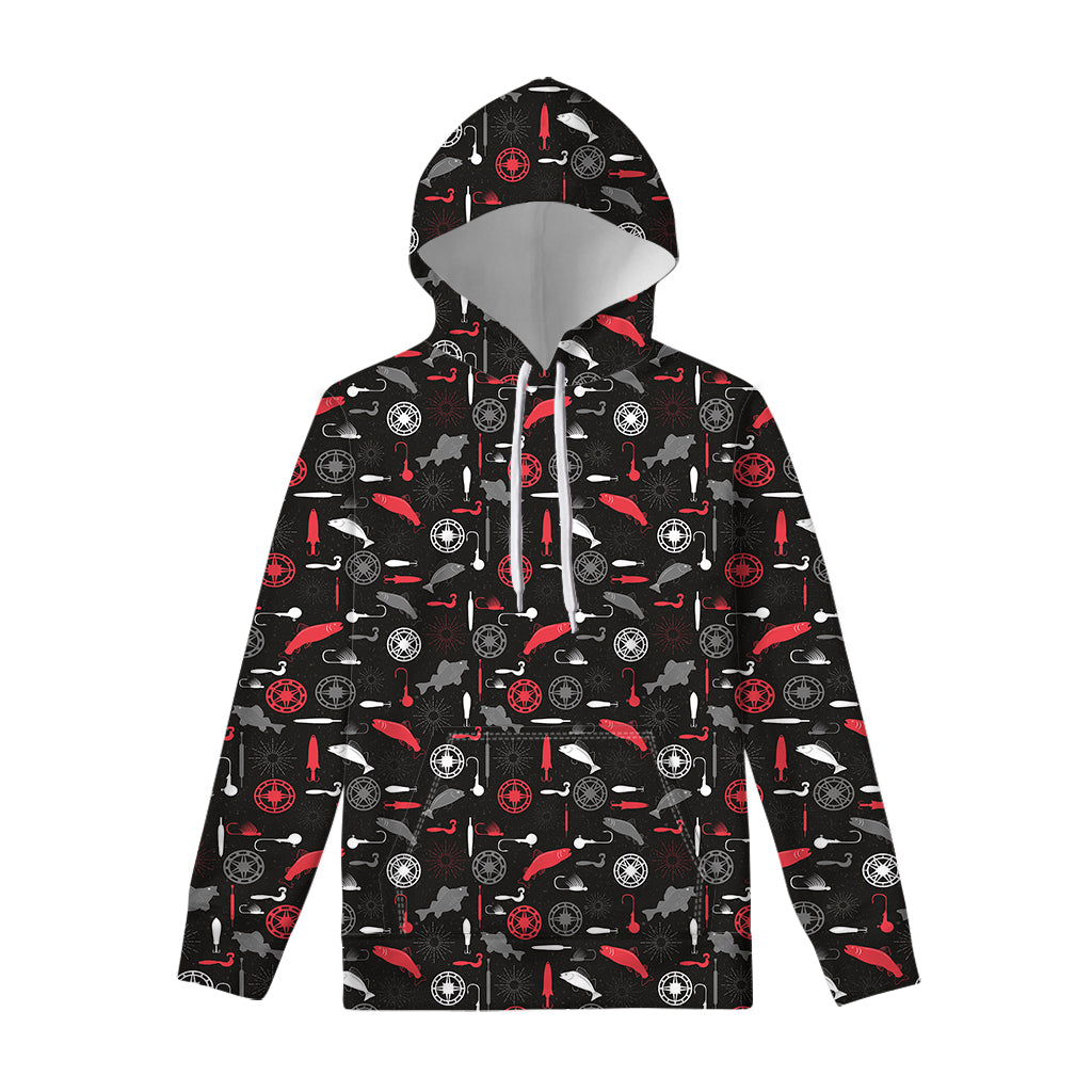 Fishing Theme Pattern Print Pullover Hoodie