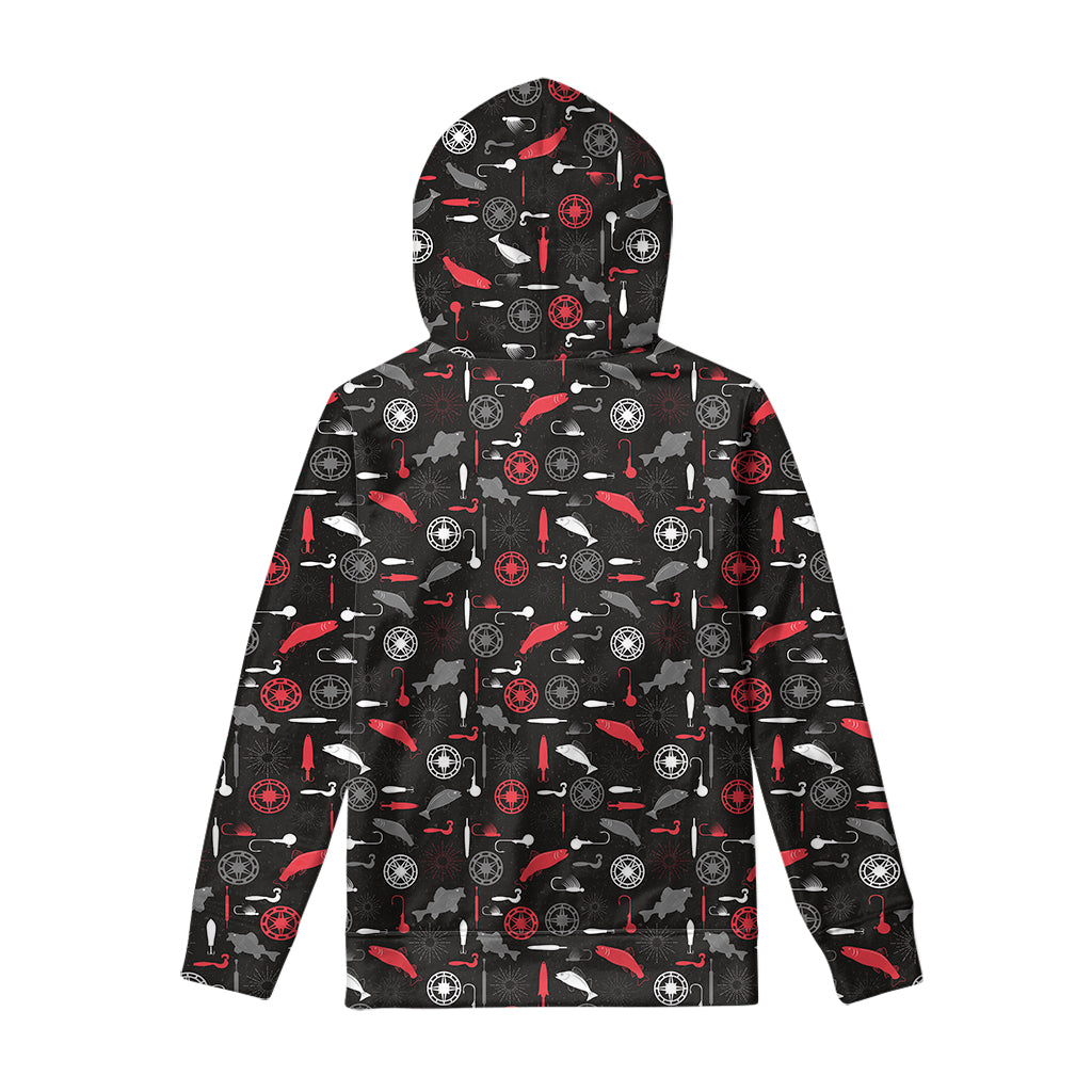 Fishing Theme Pattern Print Pullover Hoodie