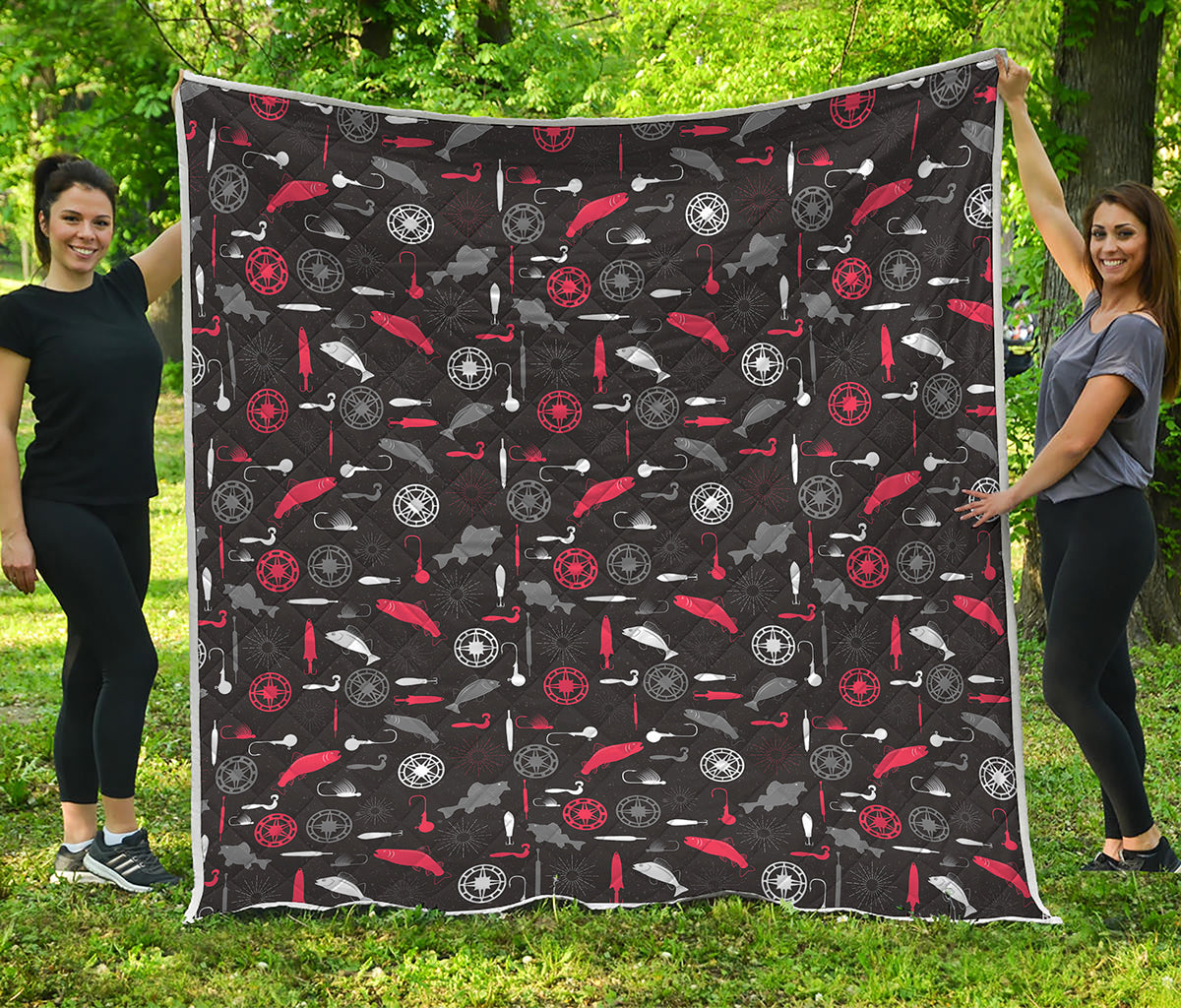 Fishing Theme Pattern Print Quilt