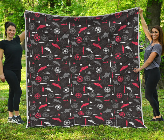 Fishing Theme Pattern Print Quilt