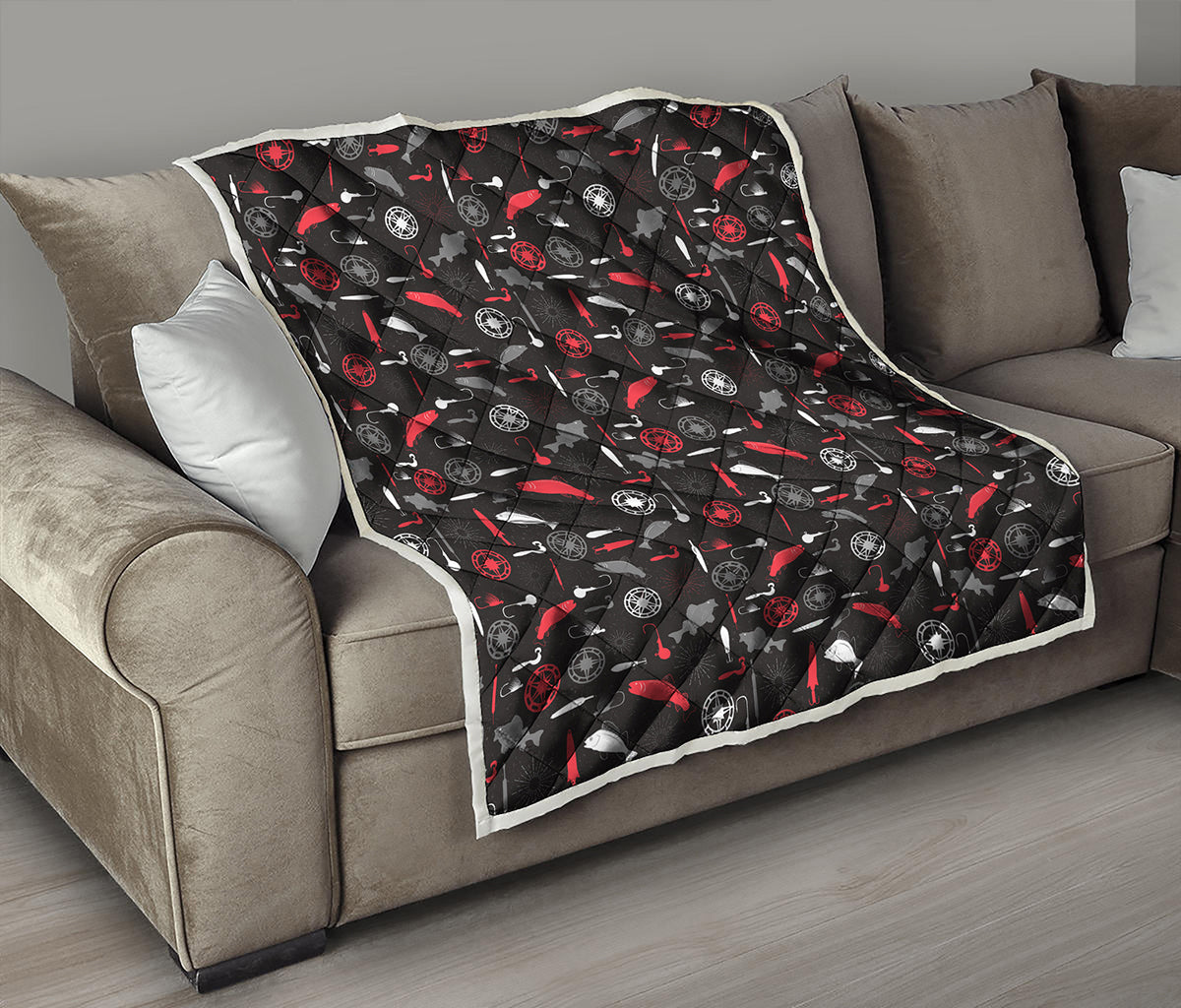 Fishing Theme Pattern Print Quilt