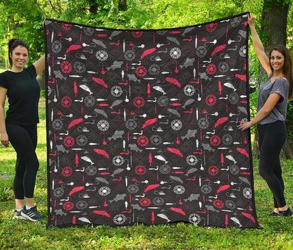 Fishing Theme Pattern Print Quilt