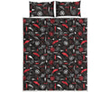 Fishing Theme Pattern Print Quilt Bed Set