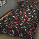 Fishing Theme Pattern Print Quilt Bed Set