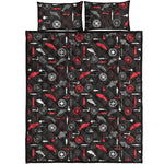 Fishing Theme Pattern Print Quilt Bed Set