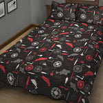 Fishing Theme Pattern Print Quilt Bed Set