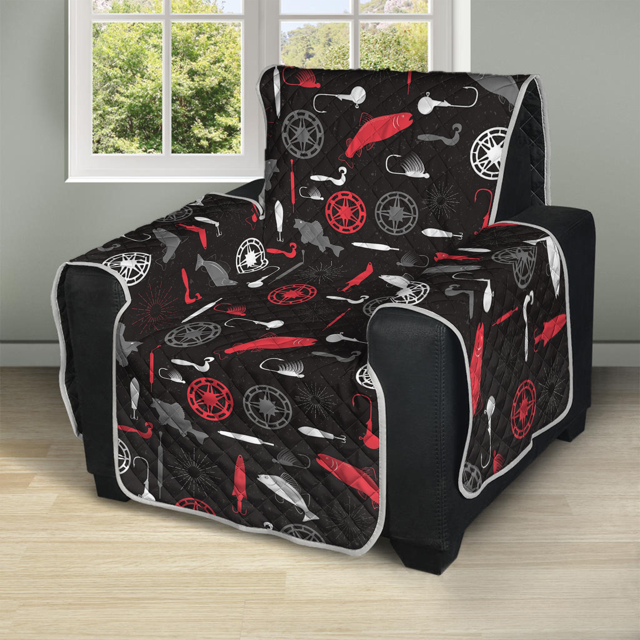 Fishing Theme Pattern Print Recliner Protector