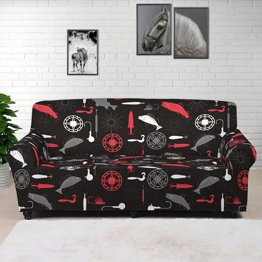 Fishing Theme Pattern Print Sofa Cover