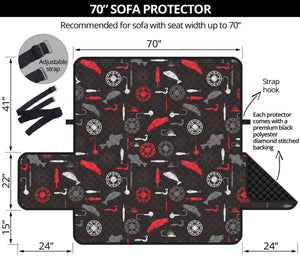 Fishing Theme Pattern Print Sofa Protector