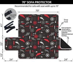 Fishing Theme Pattern Print Sofa Protector