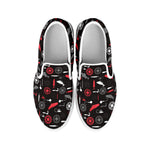 Fishing Theme Pattern Print White Slip On Shoes