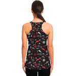 Fishing Theme Pattern Print Women's Racerback Tank Top