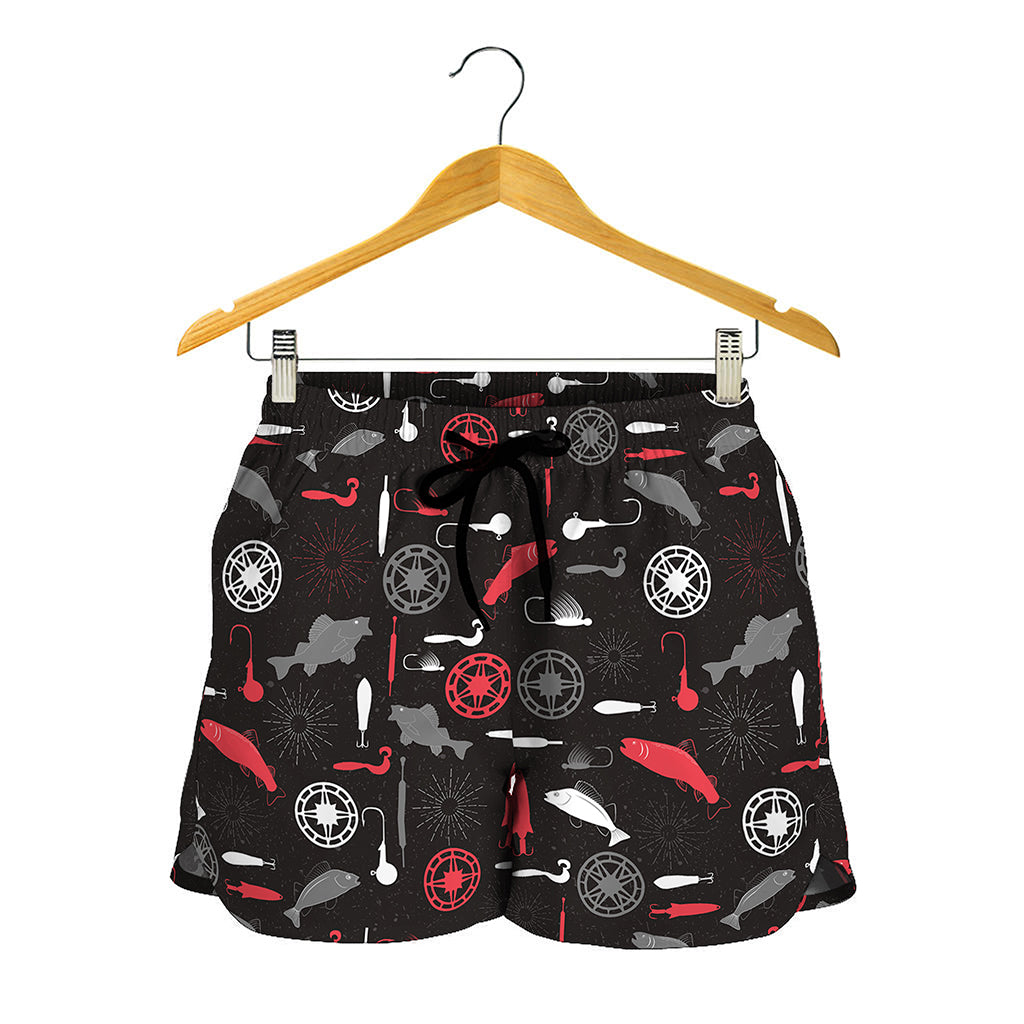 Fishing Theme Pattern Print Women's Shorts