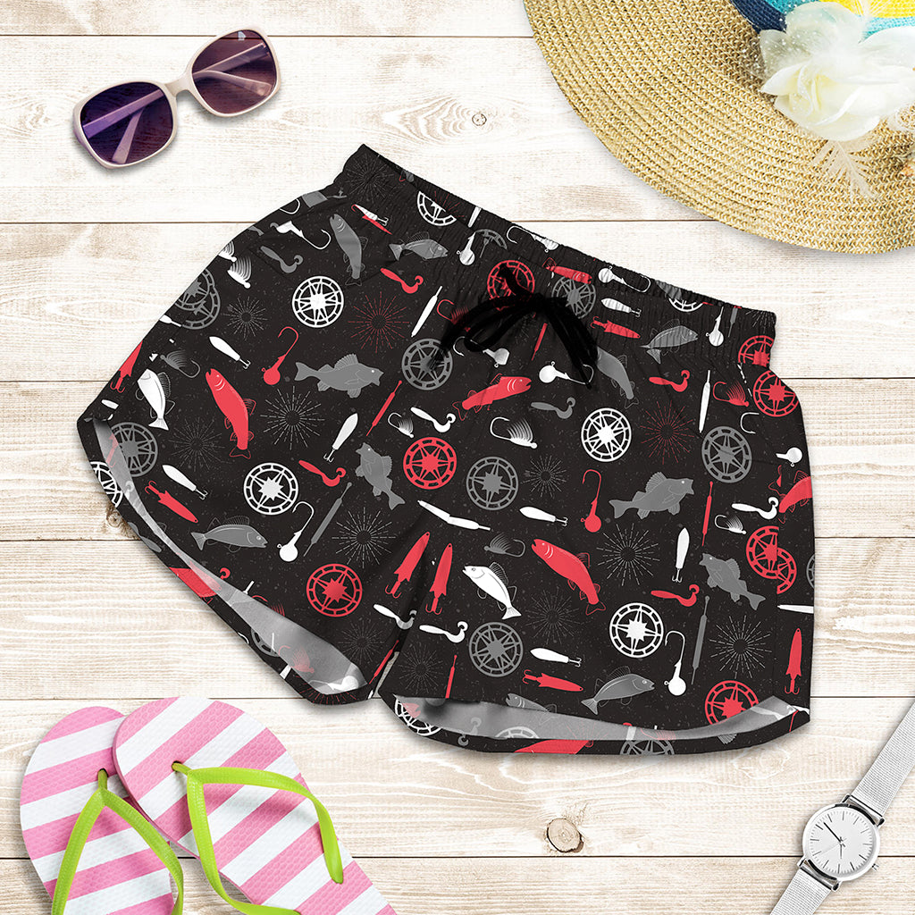 Fishing Theme Pattern Print Women's Shorts