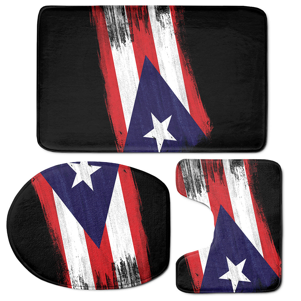 Flag Of Puerto Rico Print 3 Piece Bath Mat Set