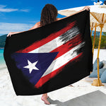 Flag Of Puerto Rico Print Beach Sarong Wrap