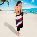 Flag Of Puerto Rico Print Beach Sarong Wrap