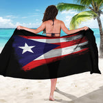 Flag Of Puerto Rico Print Beach Sarong Wrap