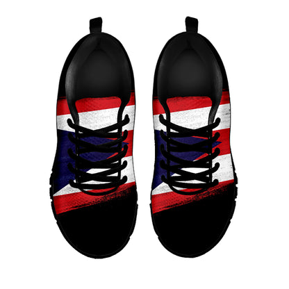 Flag Of Puerto Rico Print Black Sneakers