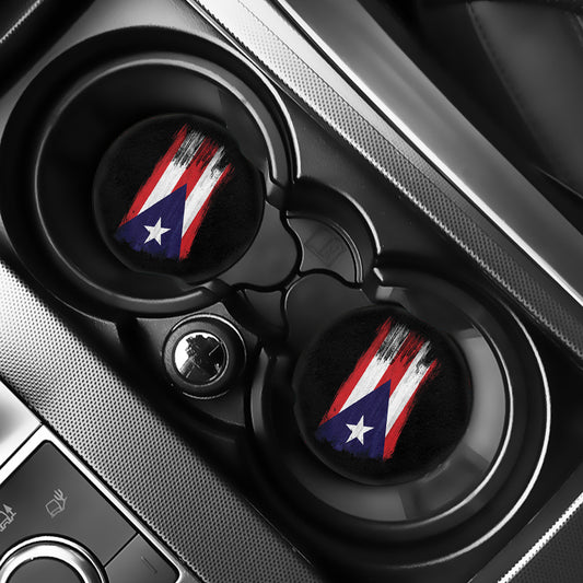 Flag Of Puerto Rico Print Car Coasters