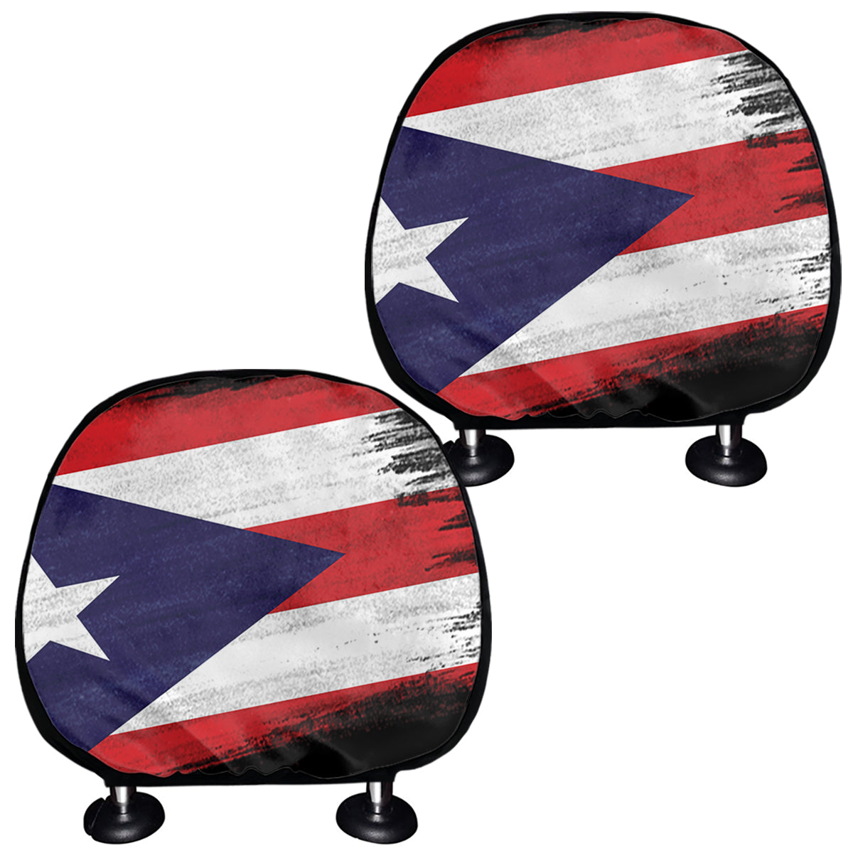 Flag Of Puerto Rico Print Car Headrest Covers