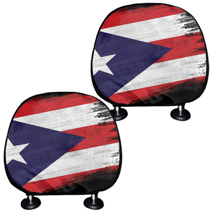Flag Of Puerto Rico Print Car Headrest Covers