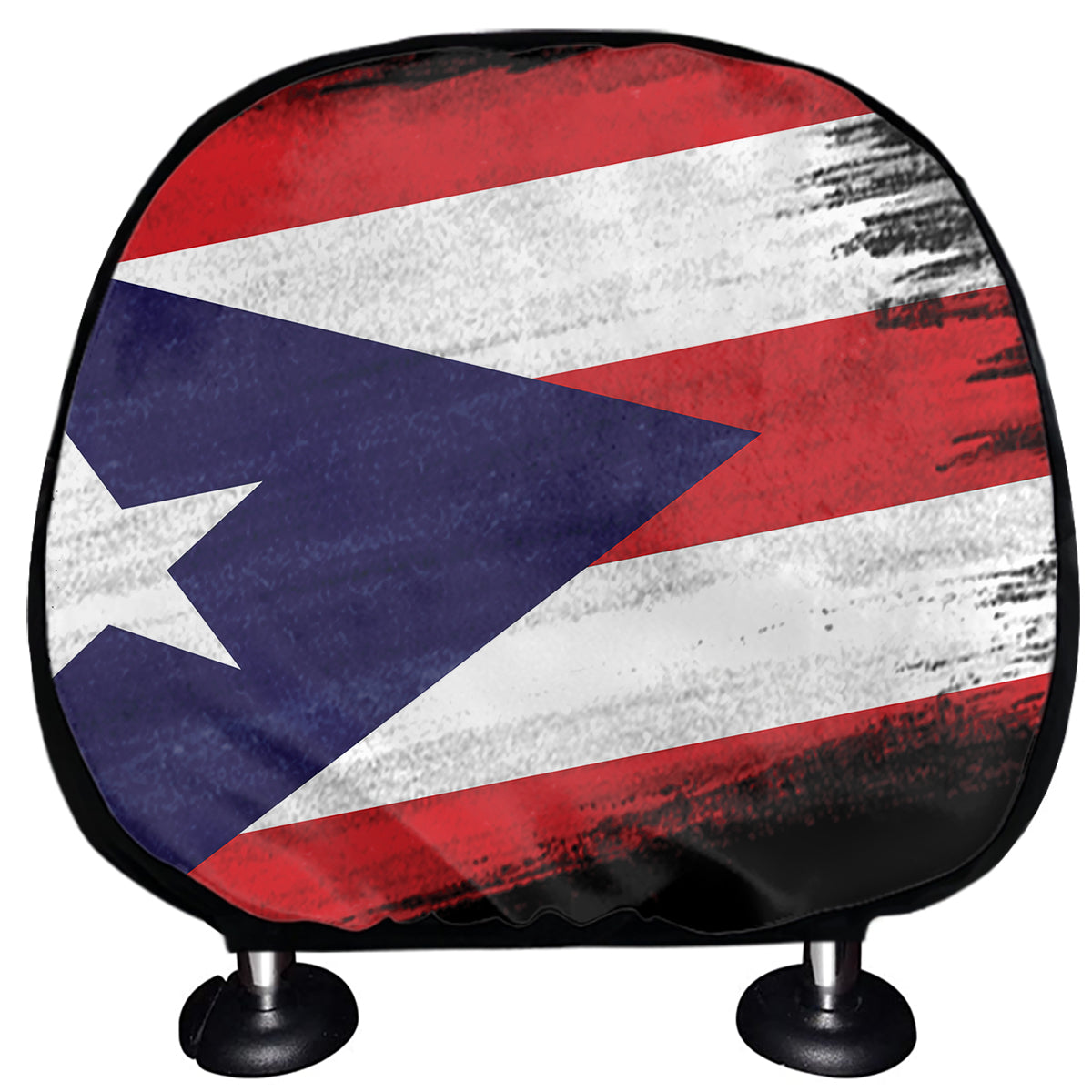 Flag Of Puerto Rico Print Car Headrest Covers