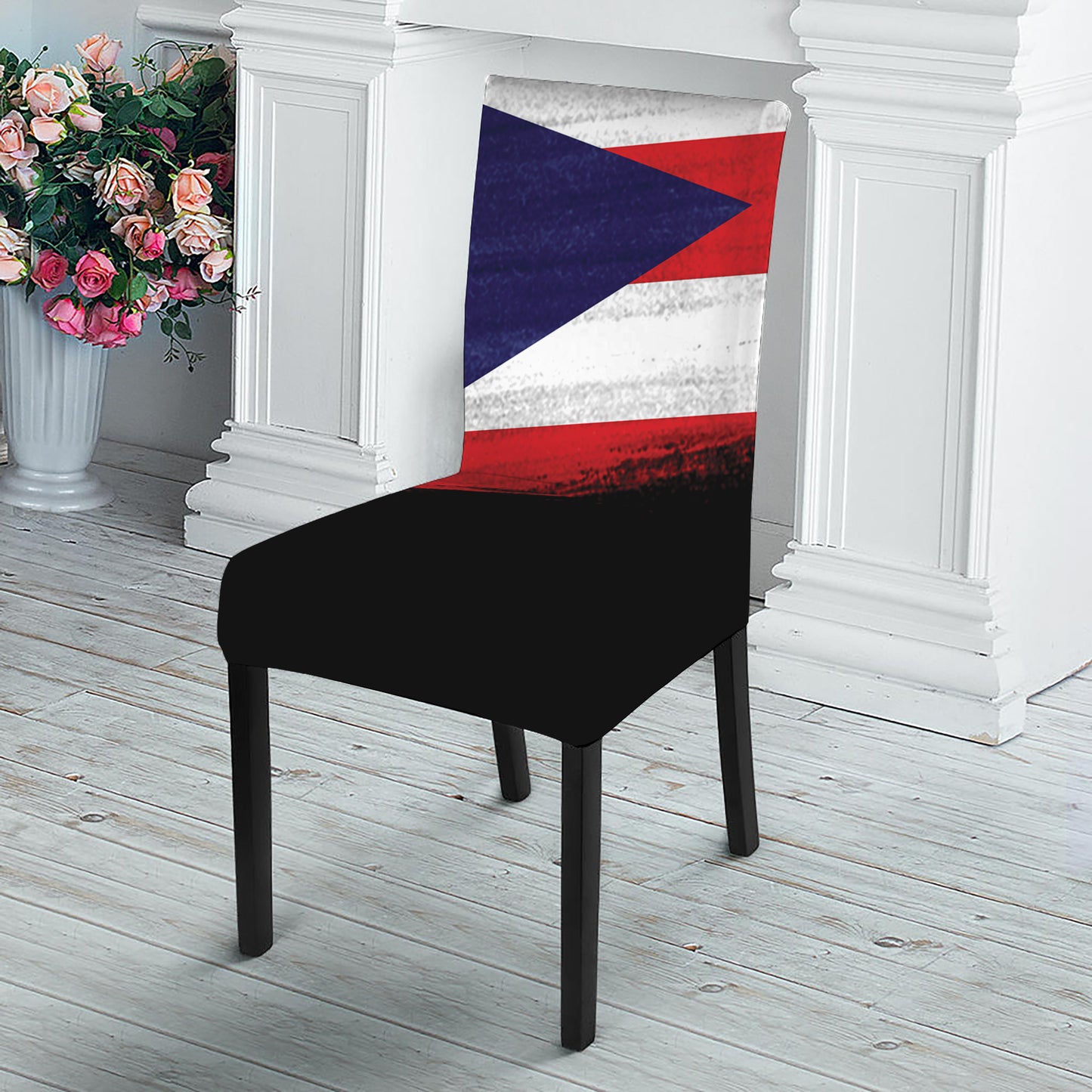 Flag Of Puerto Rico Print Dining Chair Slipcover