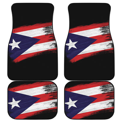 Flag Of Puerto Rico Print Front and Back Car Floor Mats