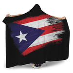 Flag Of Puerto Rico Print Hooded Blanket