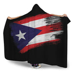 Flag Of Puerto Rico Print Hooded Blanket