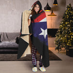 Flag Of Puerto Rico Print Hooded Blanket