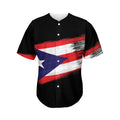 Flag Of Puerto Rico Print Men's Baseball Jersey