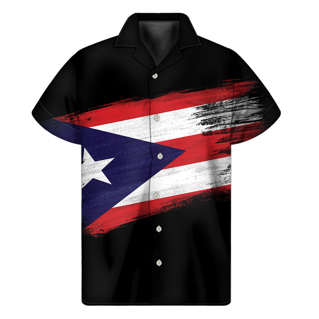 Flag Of Puerto Rico Print Men's Short Sleeve Shirt
