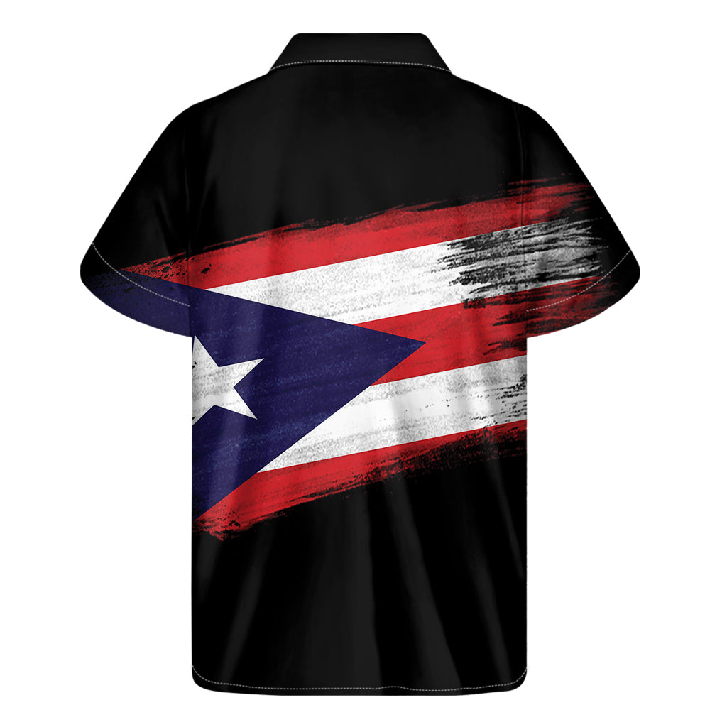 Flag Of Puerto Rico Print Men's Short Sleeve Shirt