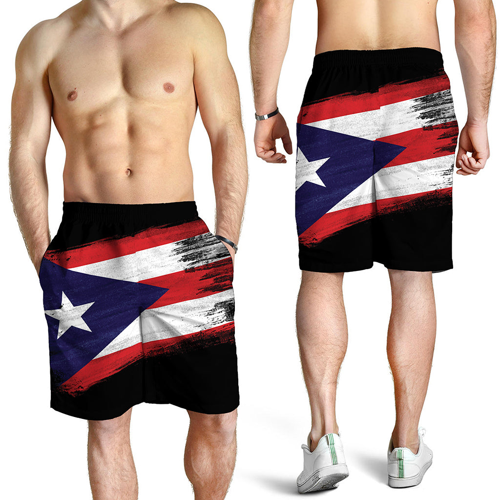 Flag Of Puerto Rico Print Men's Shorts