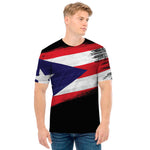Flag Of Puerto Rico Print Men's T-Shirt
