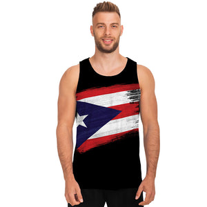 Flag Of Puerto Rico Print Men's Tank Top
