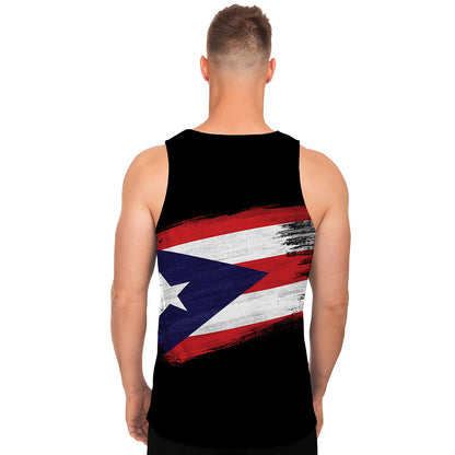 Flag Of Puerto Rico Print Men's Tank Top