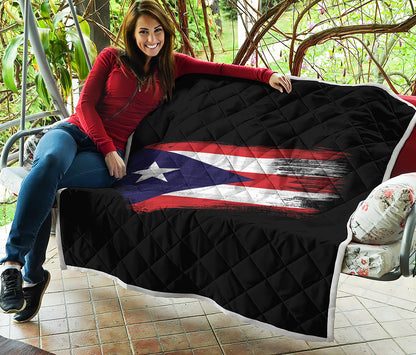 Flag Of Puerto Rico Print Quilt